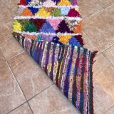 vintage boucherouite rug; berber boucherouite rug 120 cm x60 cm