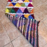 vintage boucherouite rug; berber boucherouite rug 120 cm x60 cm