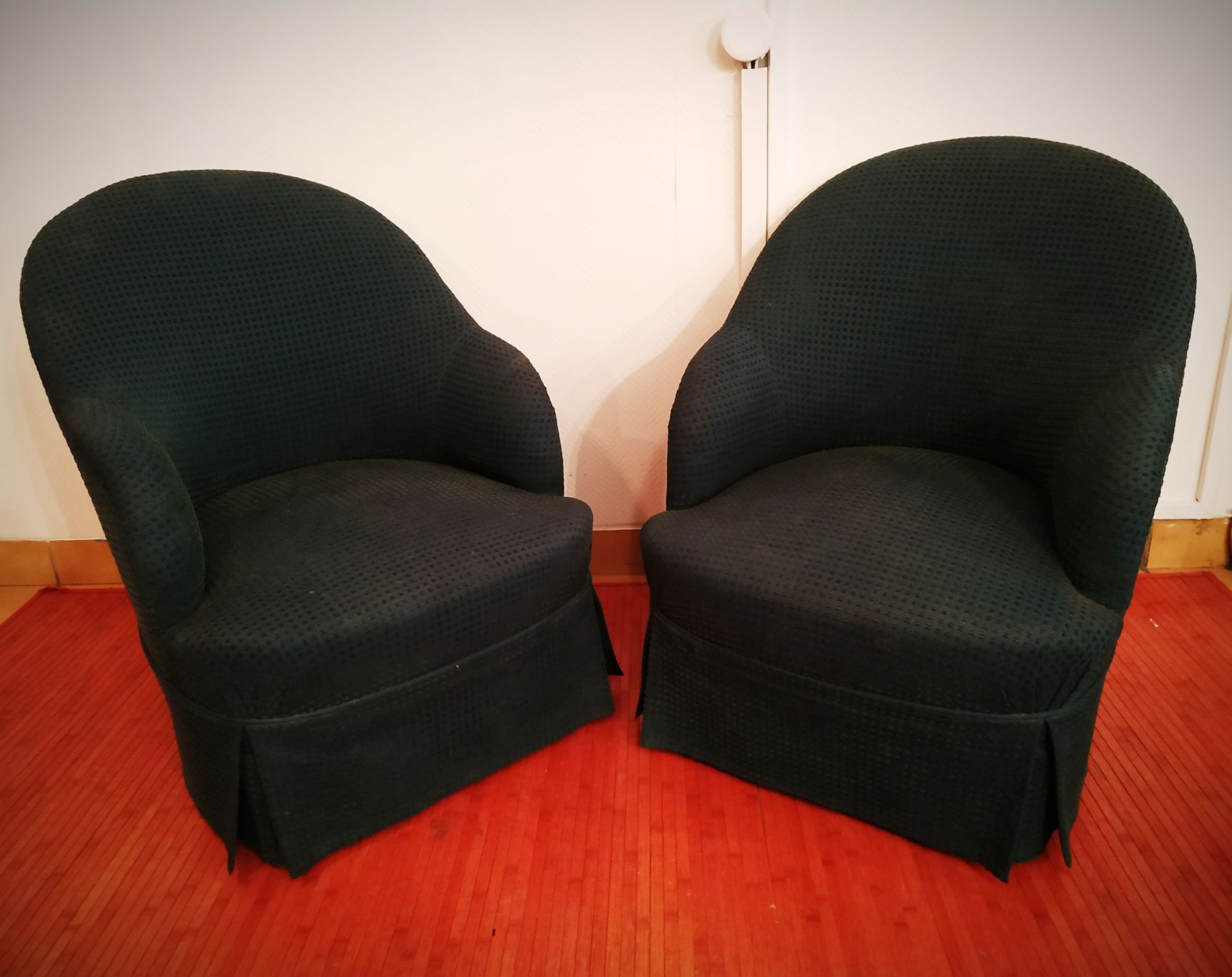 Pair of toadstool armchairs