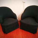 Paire de fauteuils crapaud