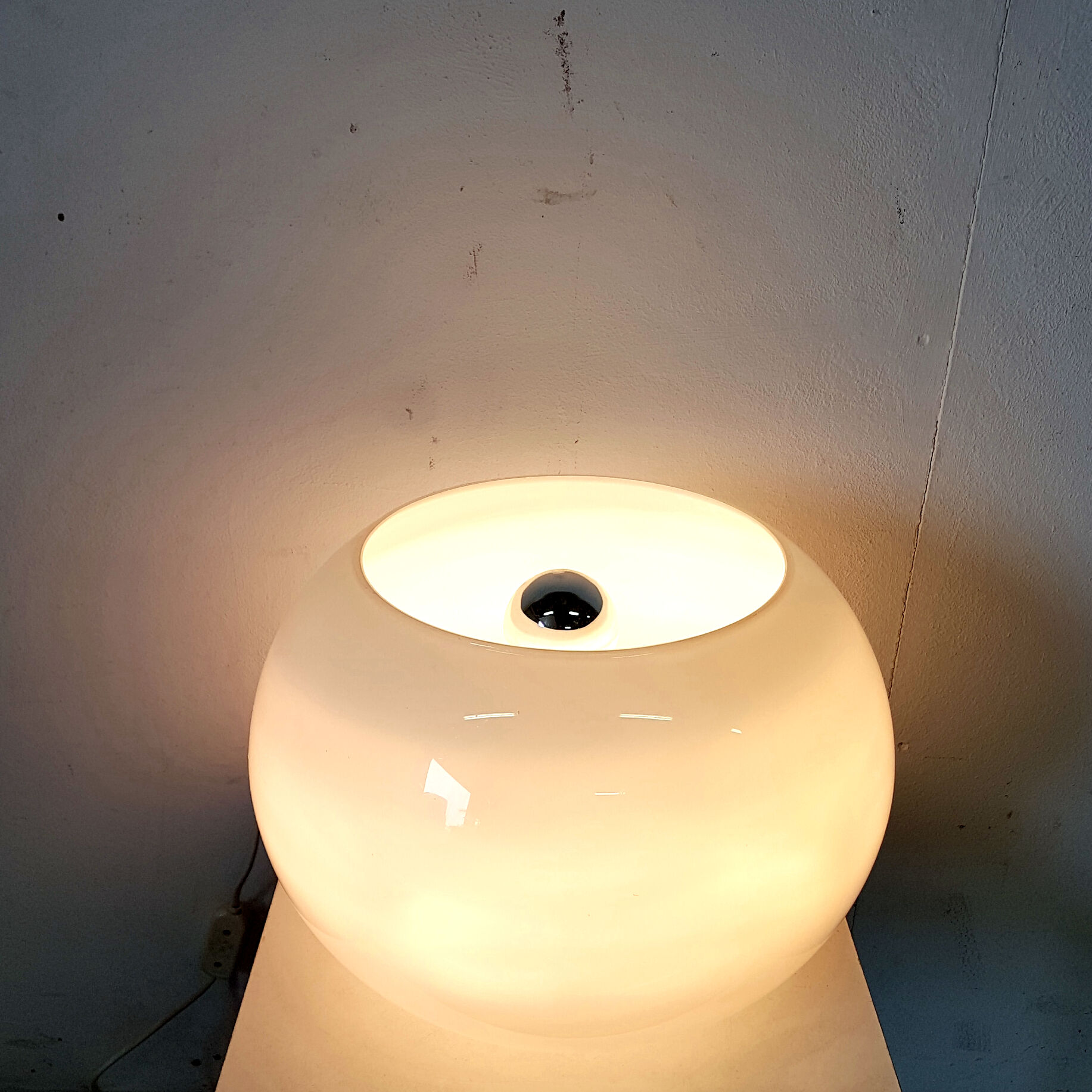 Opaline glass table lamp, 1960s