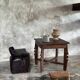 Stool, tabouret or low Japanese-style armchair in brutalist monoxyle radica.