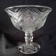 Candy box on foot in cut crystal with Art Deco geometric patterns