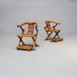 70s handmade wood carved throne chair