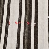 7x10 Beige & Brown Handwoven Turkish Kilim Rug, 206x304 Cm