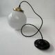 Old round pendant light 18 cm in vintage opaline