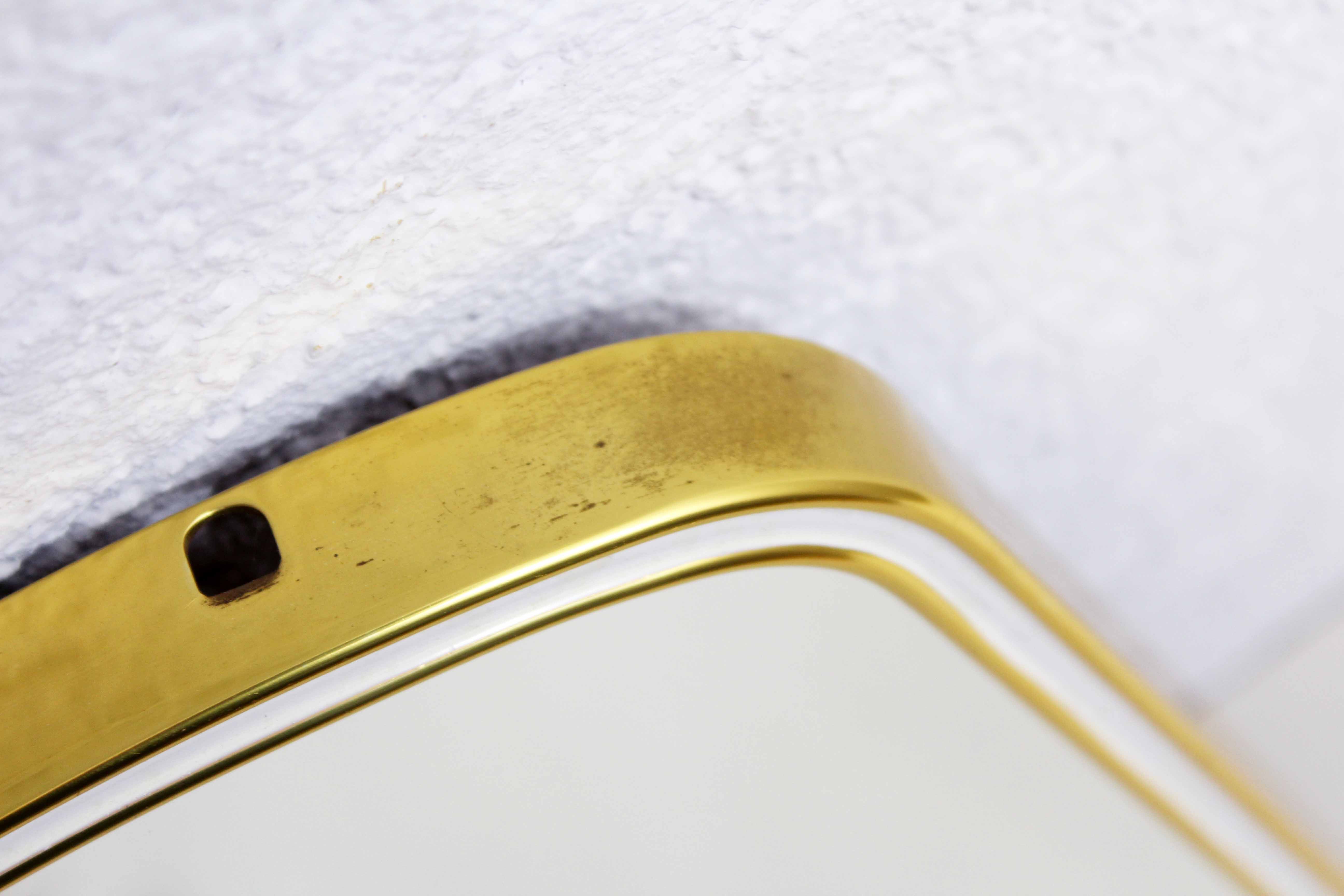 Freeform brass mirror, 42x28 cm