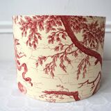 Red toile de jouy lampshade
