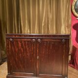 19th Century Italian Empire Mahogany Commode 2-Doors Cabinet