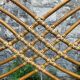Rattan and leather headboard 140cm vintage 1970
