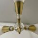 Vintage chandelier with plexiglass and brass cones