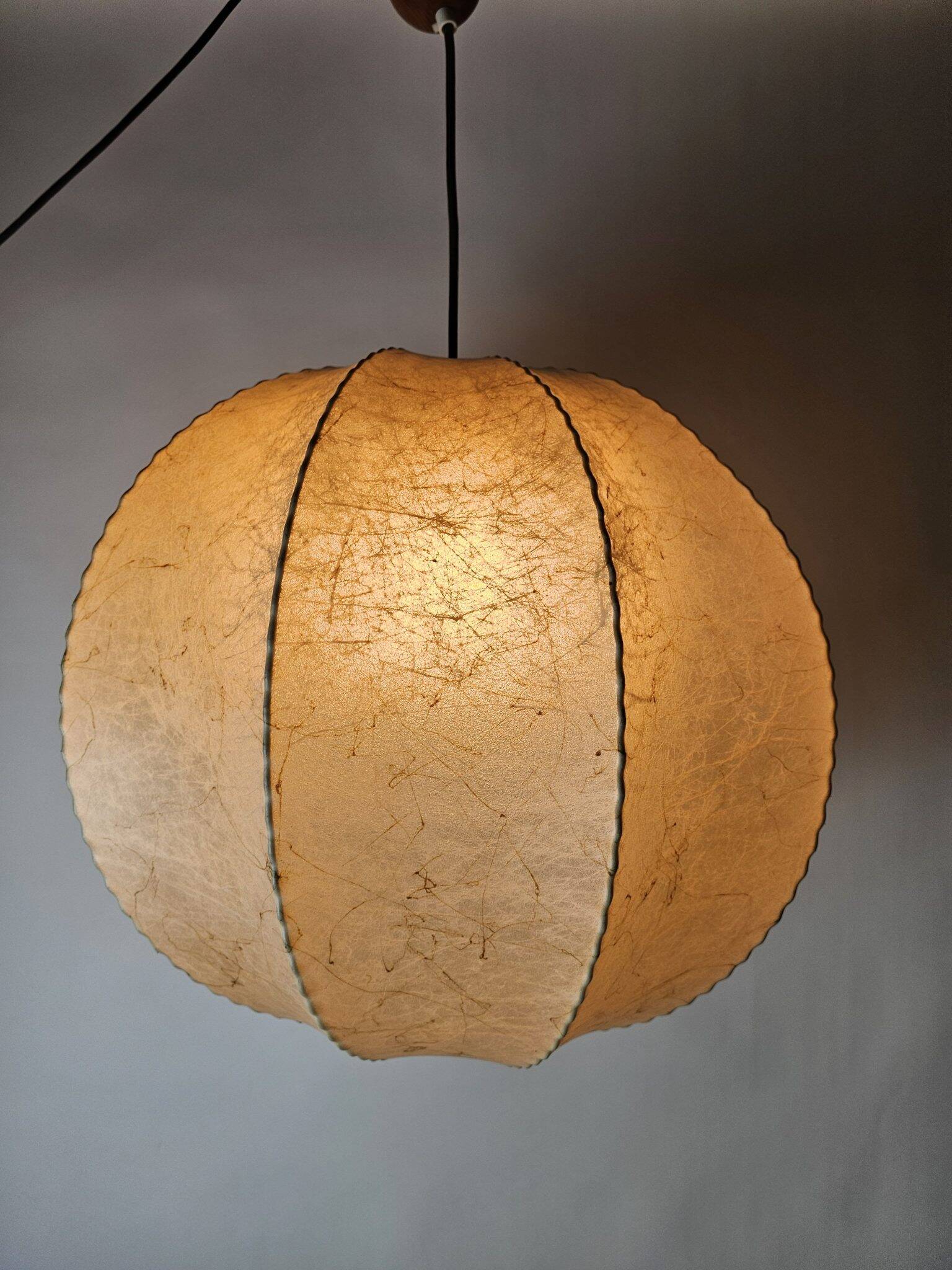 Large cocoon pendant lamp with beautiful grain from Italy 50 cm