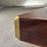 Table Willy RIZZO placage de loupe Mario Sabot 1970