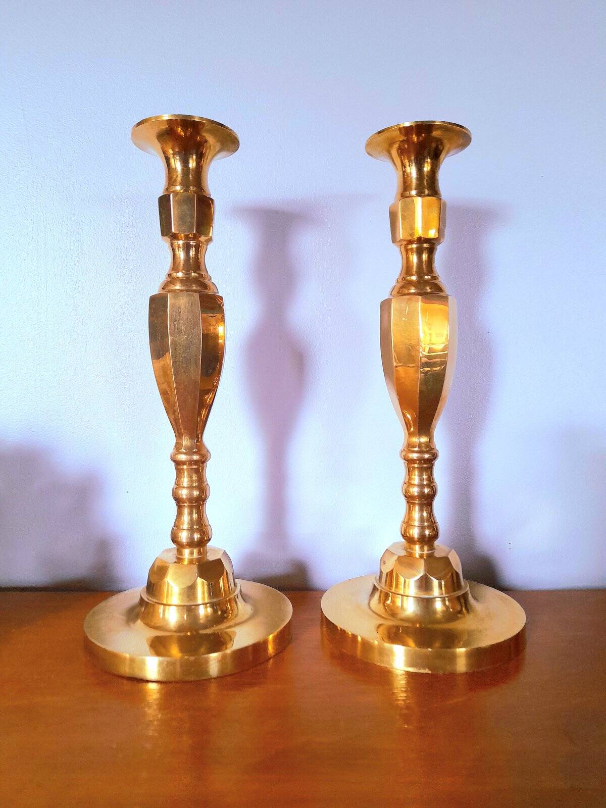 Pair of brass candlesticks