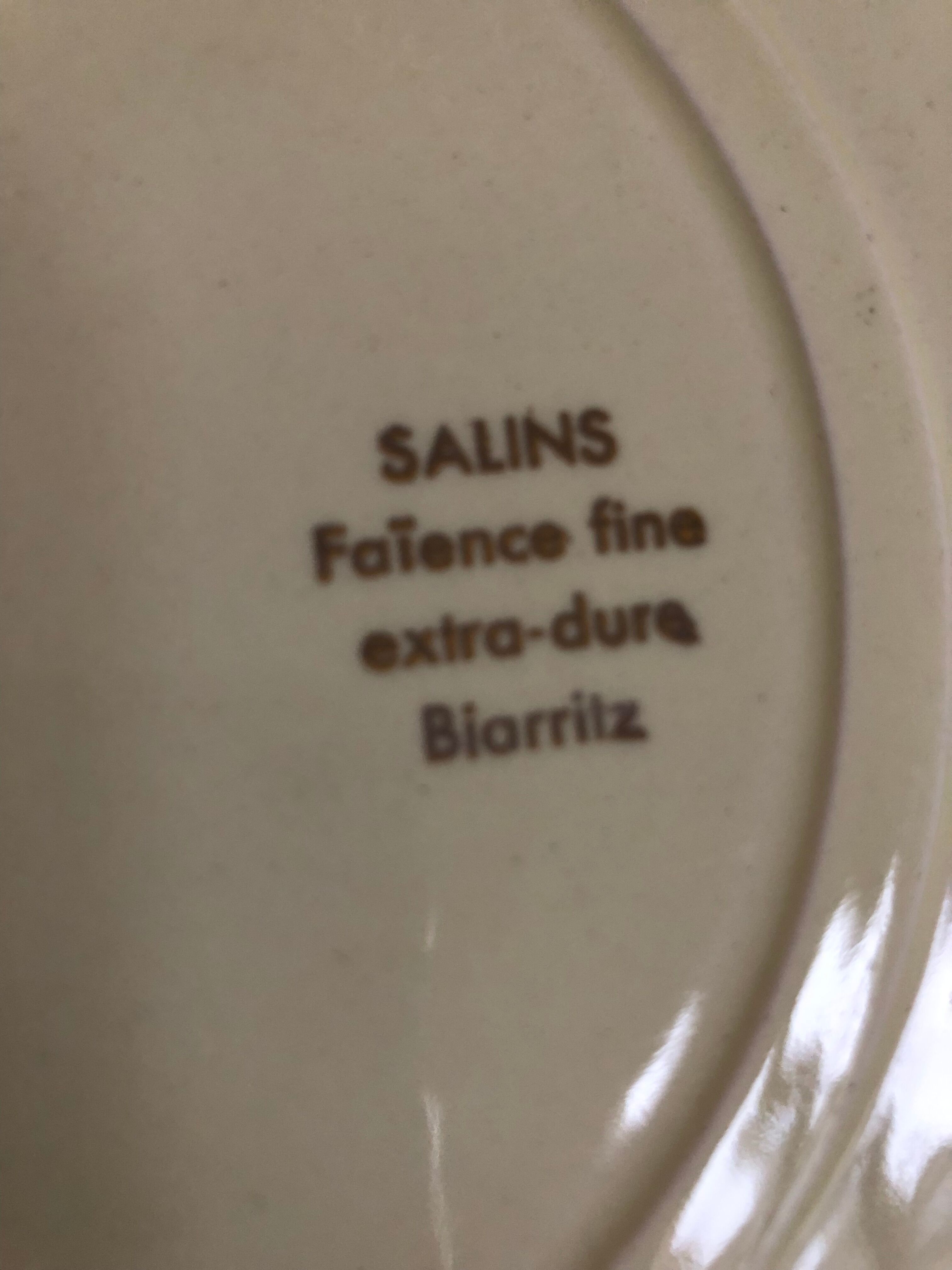 6 flat plates, Faience de Salins, Service Biarritz