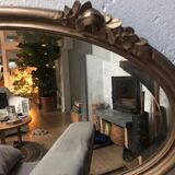 Old golden oval mirror 79x48cm
