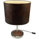 Vintage Table Lamp, Chromed Base and Leather Shade. 1970's