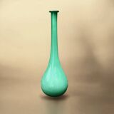 Vintage green blown glass soliflore vase - 51 cm