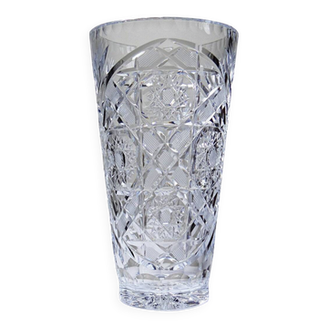 Vase en cristal de Bohême taillé et moulé, Tchécoslovaquie 80-2000