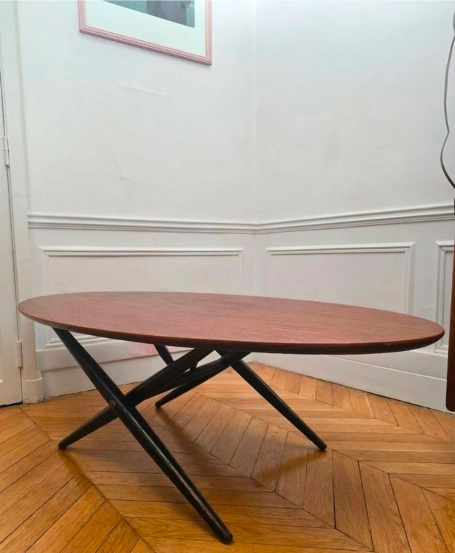Very rare - Vintage Scandinavian design coffee table, model "Ovalette" p
