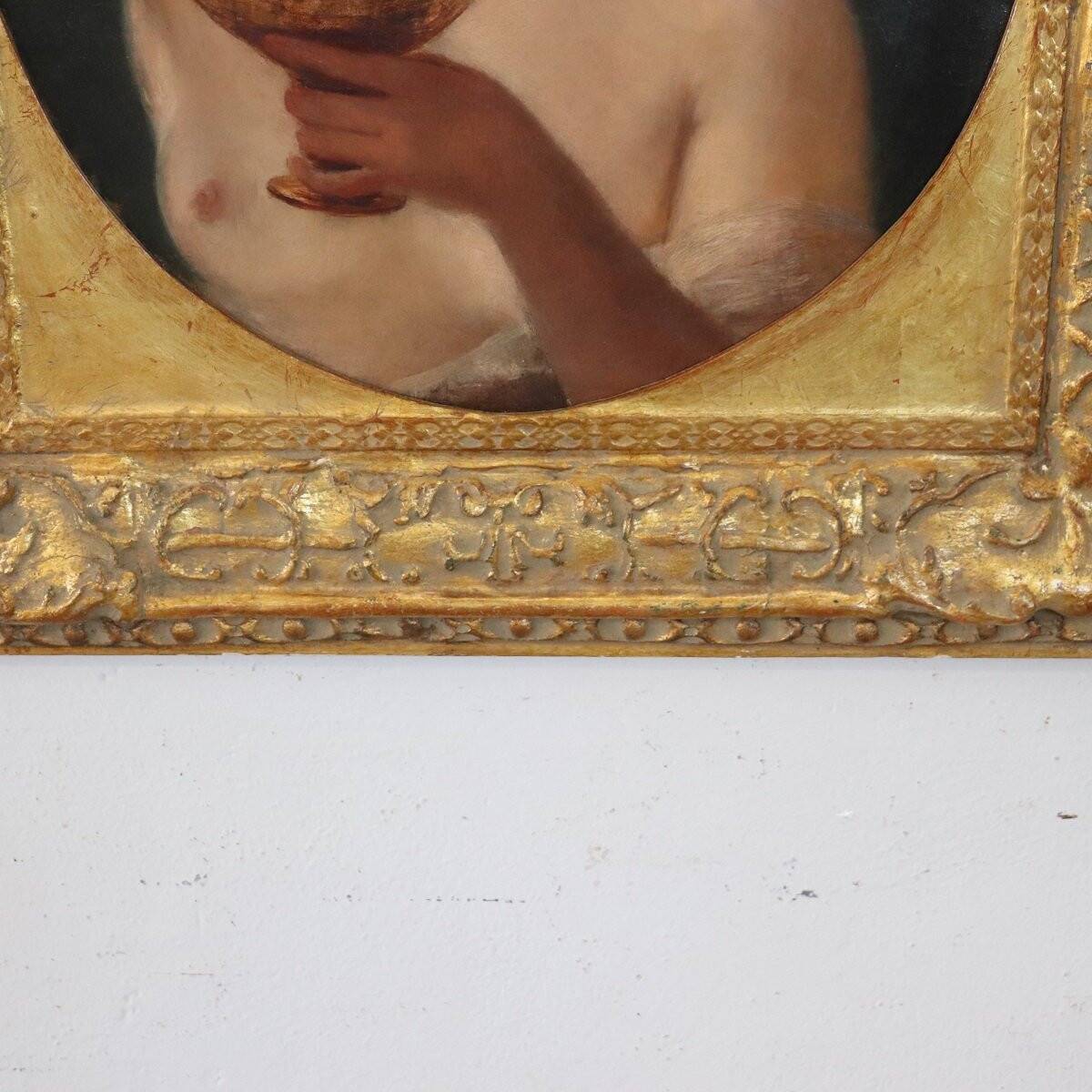 Mythological Figure Of Maenad, Oil Painting On Canvas, Italy 19th Century