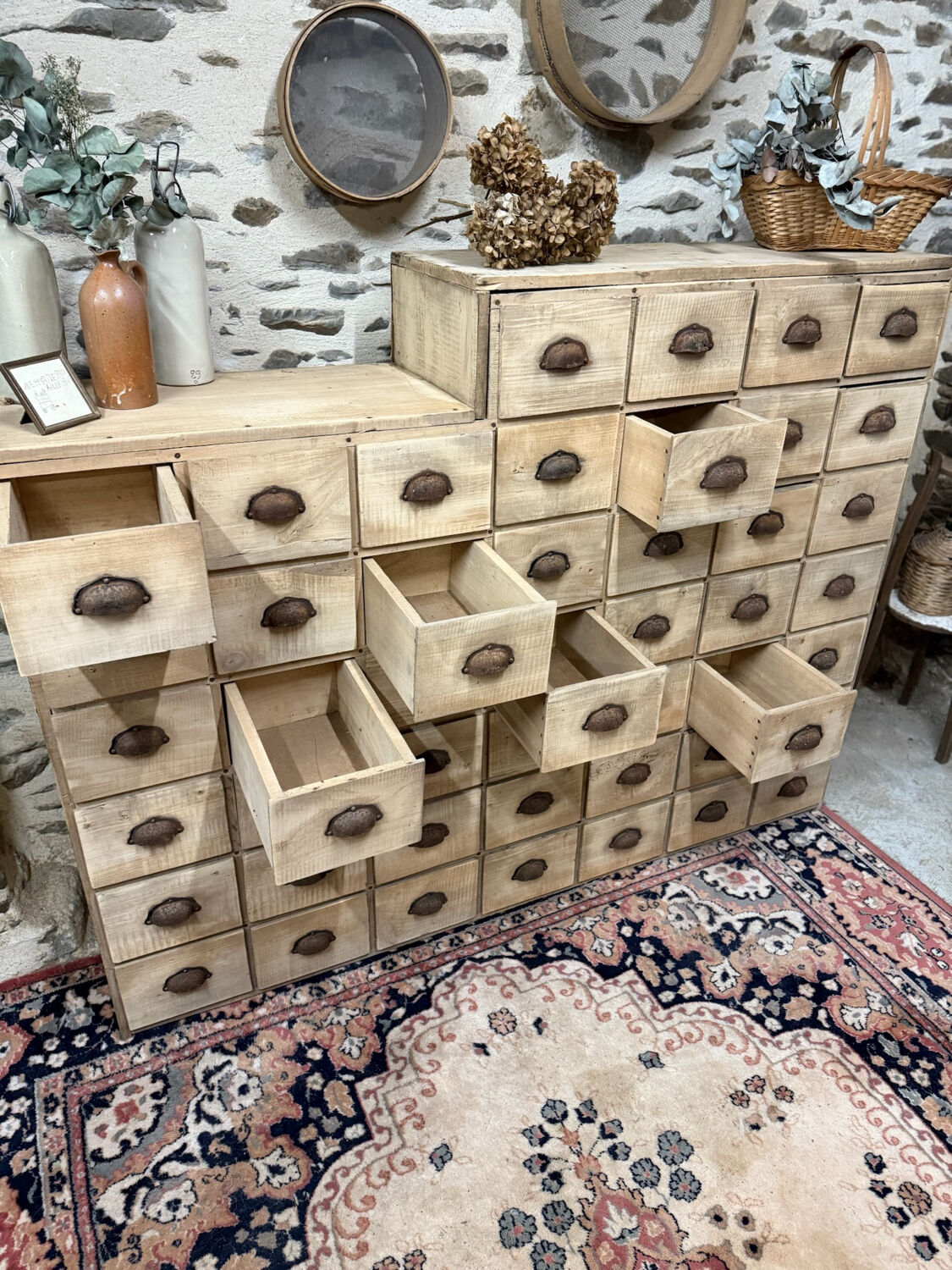 Magnificent wooden workshop cabinet.