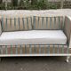 Louis XV velvet bench from the 19th century.