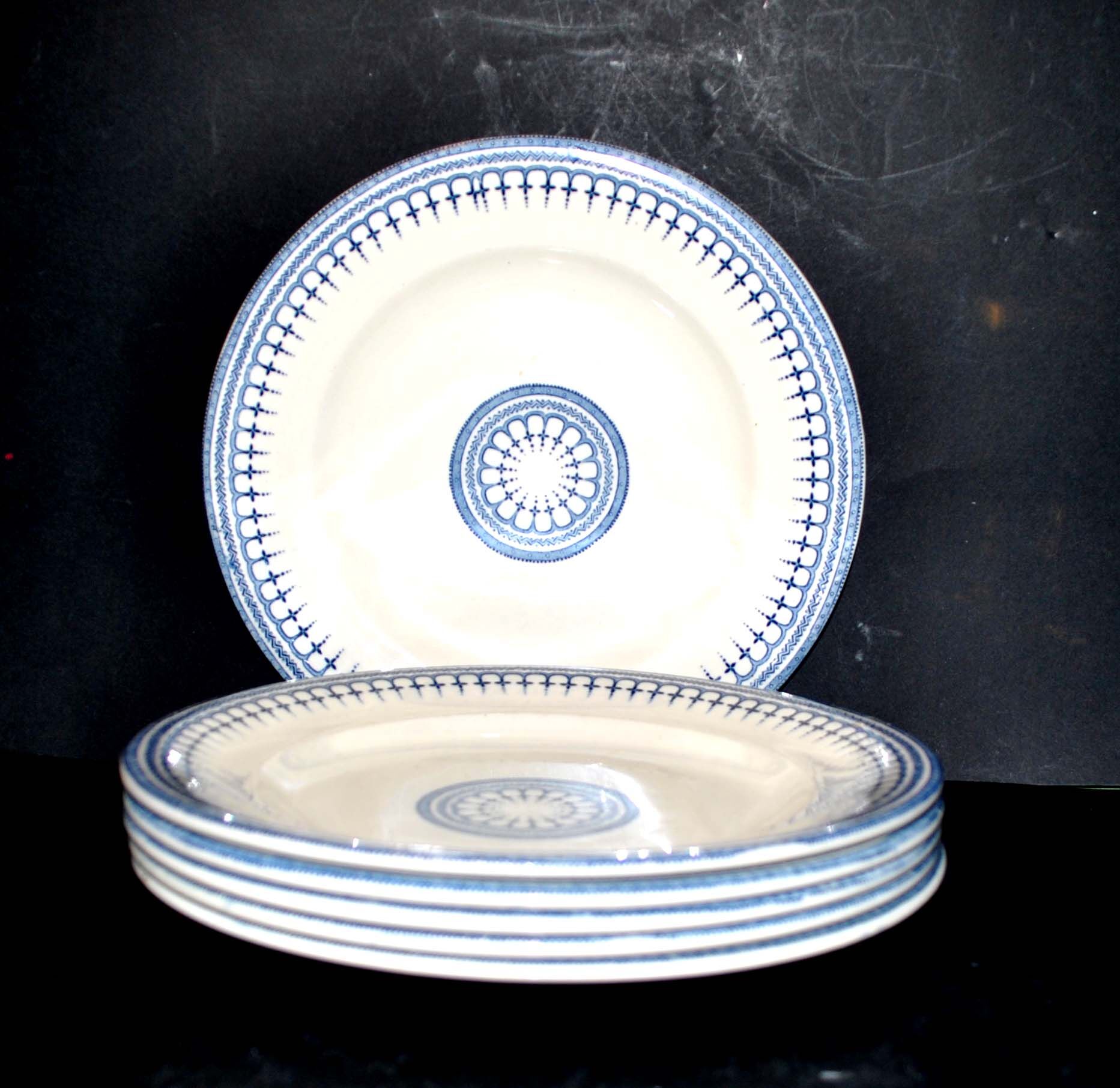 Flat plates Alhambra earthenware of Clairefontaine J.S & G "Terre de fer" 22.5cm