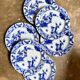 6 dessert plates Creil & Montereau in blue ironstone, "Japan" service