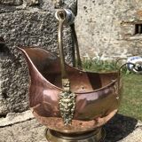 Coal bucket or charcoal of copper and brass