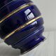 Vintage vase in shiny cobalt blue ceramic, gold edging