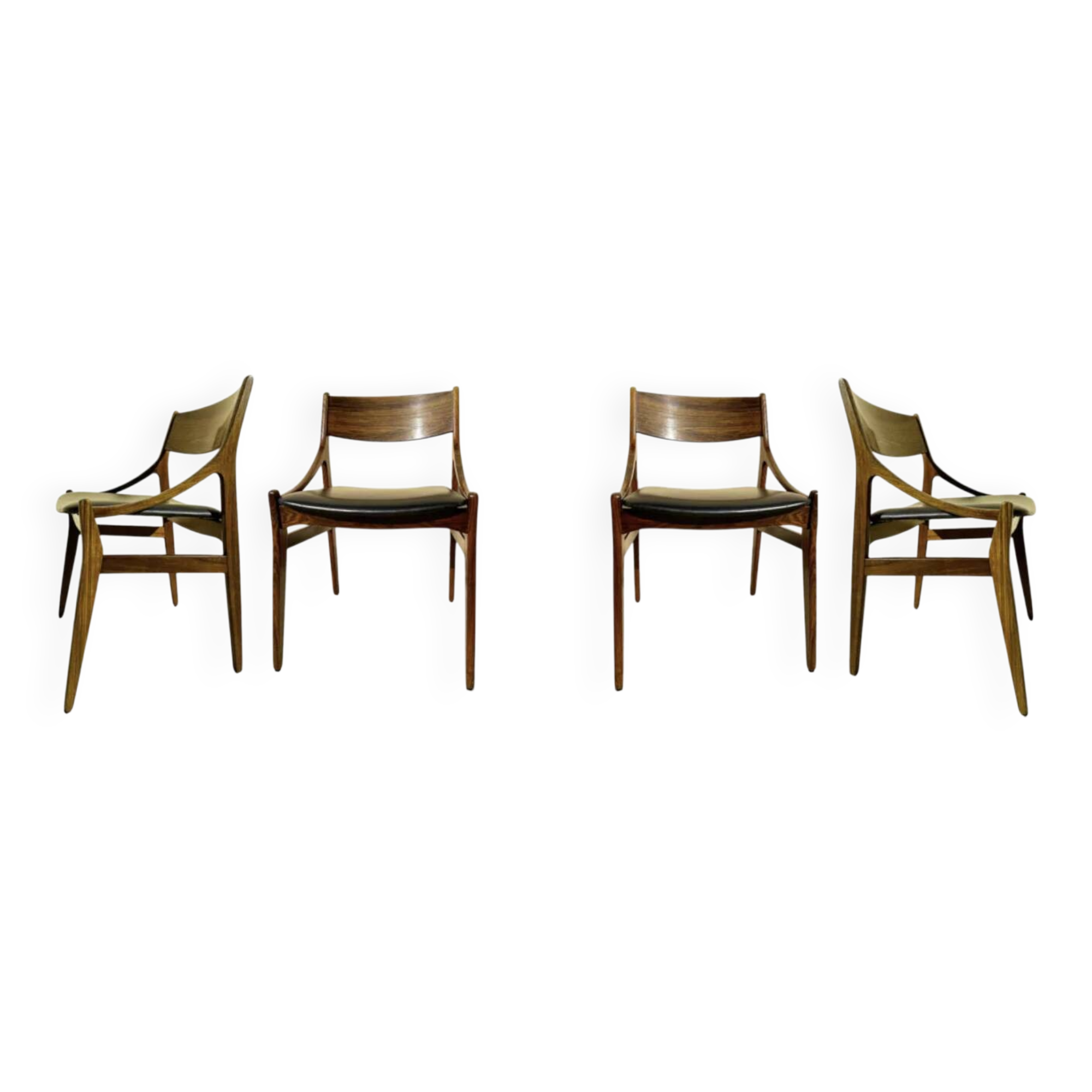 Set of four H Vestevig Eriksen chairs, Møbelfabrik. Denmark 1960