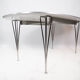 Table à manger super ellipse avec stratifié blanc par Piet Hein et Arne Jacobsen