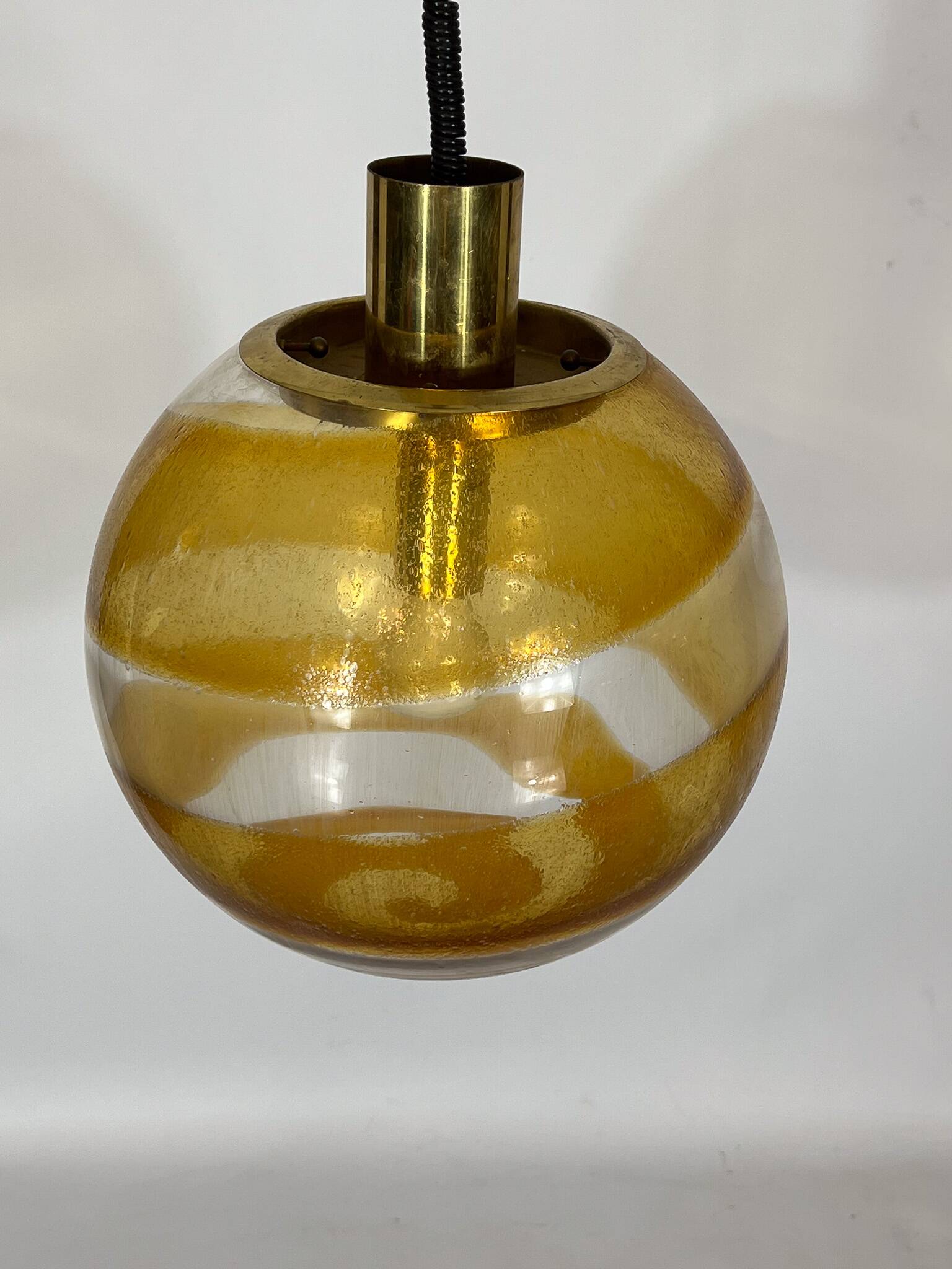 Mid-century Italian Murano glass sphere pendant lamp from 60s