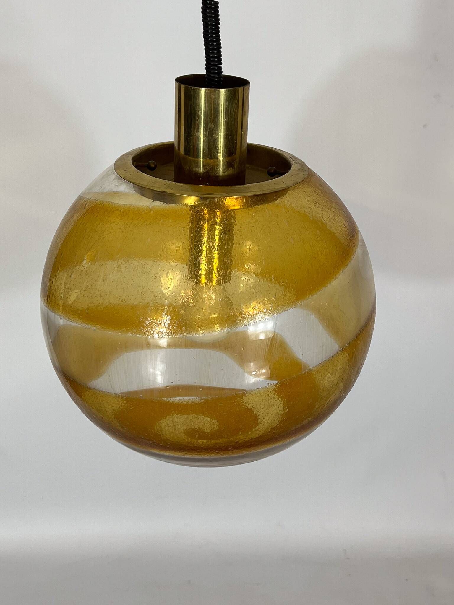 Mid-century Italian Murano glass sphere pendant lamp from 60s