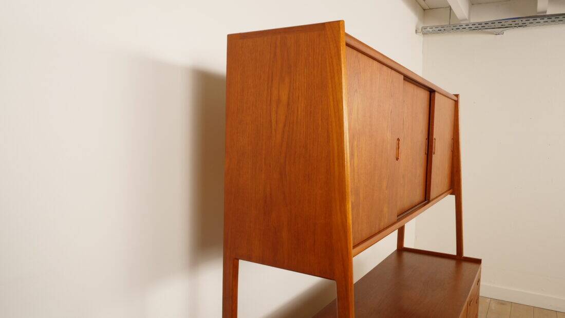 Vintage highboard | Wall cabinet | Teak | 175 cm