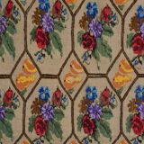 Handwoven Floral Pattern Needlepoint Kids Kilim Rug, Wall Hanging Turkish