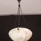 Lustre Art Déco en albâtre blanc, années 1950