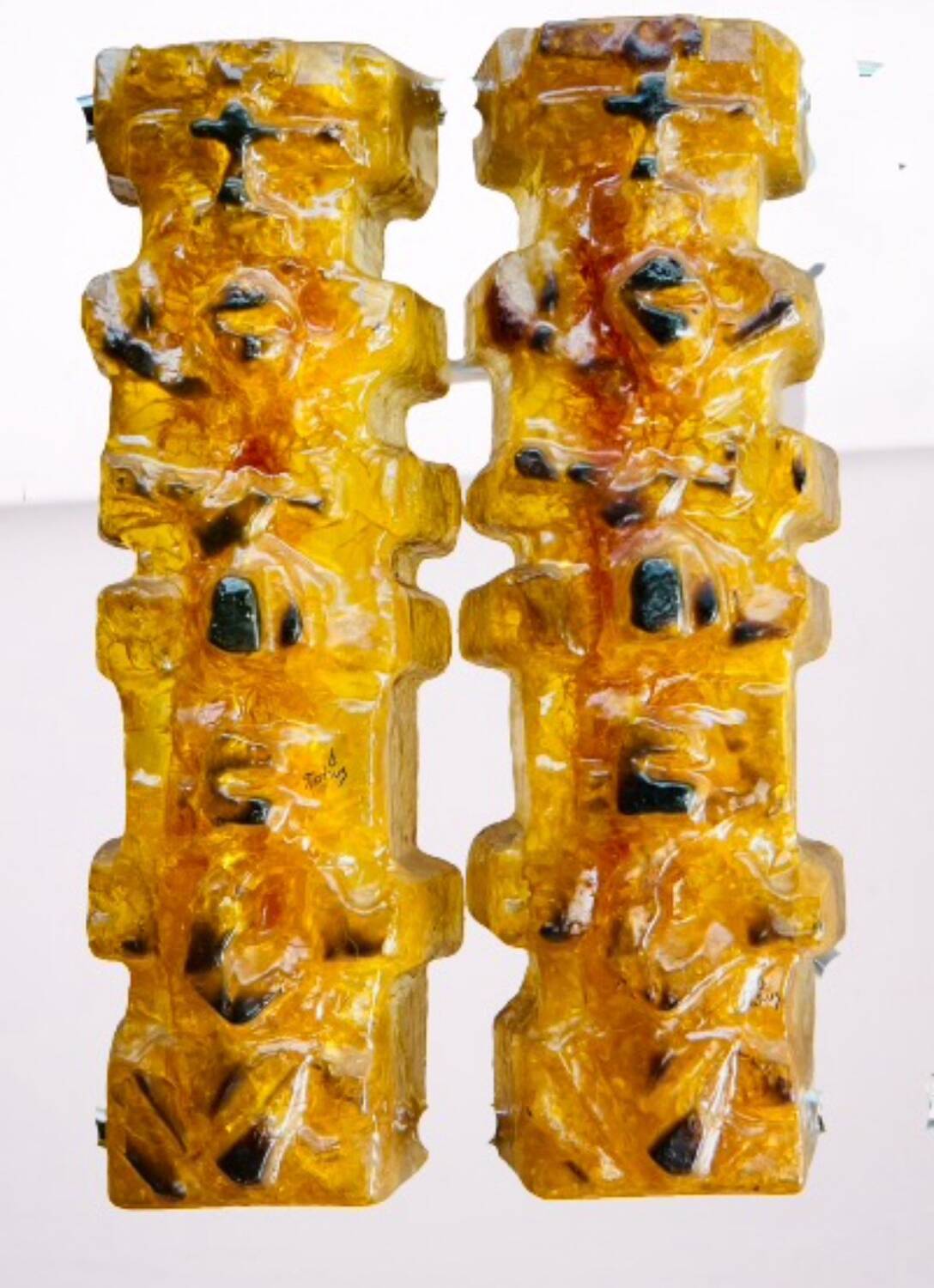 Matius Totem French Pop Art wall lights, sculpture, 1970