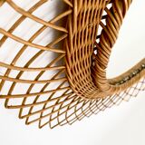 Vintage mirror in braided wicker - 45cm
