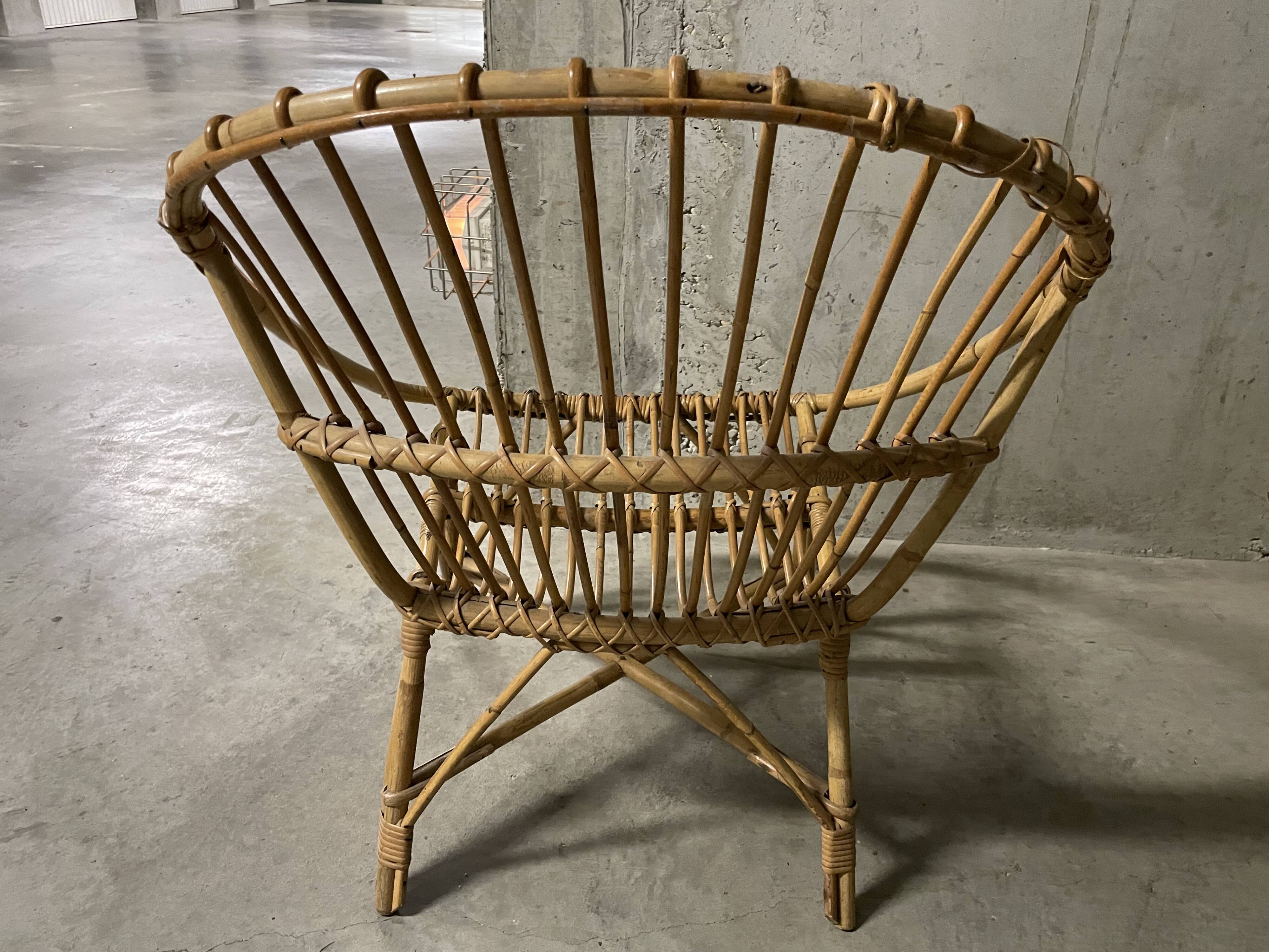 Pair of rattan armchairs