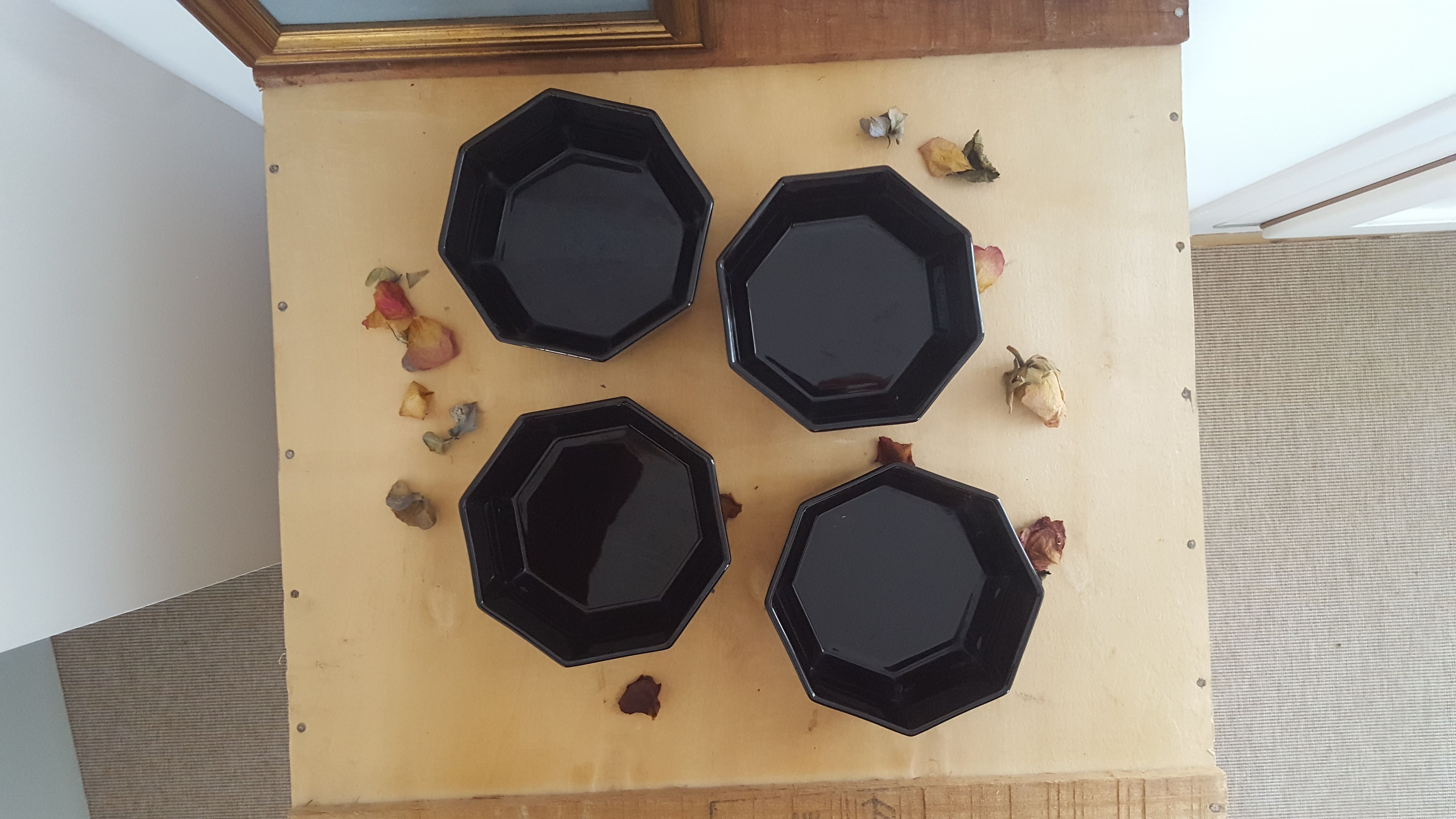 Vintage black Arcoroc ramekins