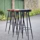 Set of 4 bar stools, metal and imitation leather stool, high stool