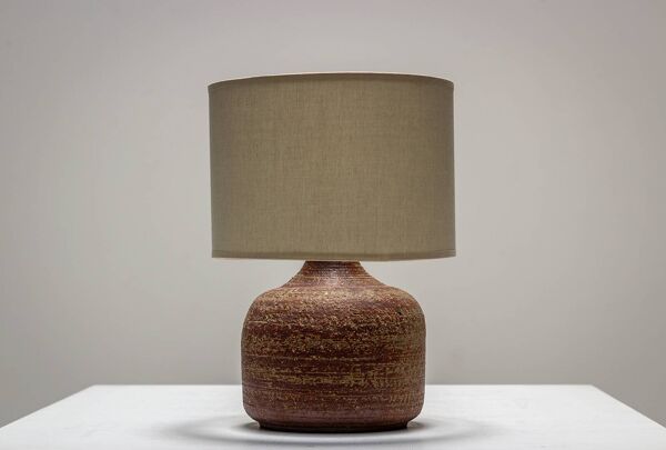 Lampe de table en terre cuite Jacques Pouchain 1960
