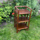 Bedside table, end table, vintage rattan shelf