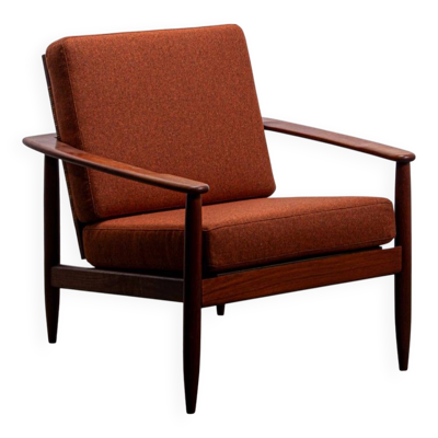 Fauteuil des années 50 en teck et en osier vers 1970