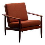 Mid-century easy chair in teak and cane circa 1970