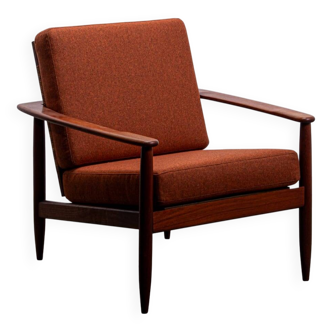 Mid-century easy chair in teak and cane circa 1970
