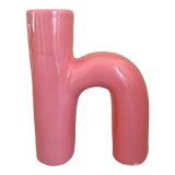 Abstract vase in arched pink ceramic