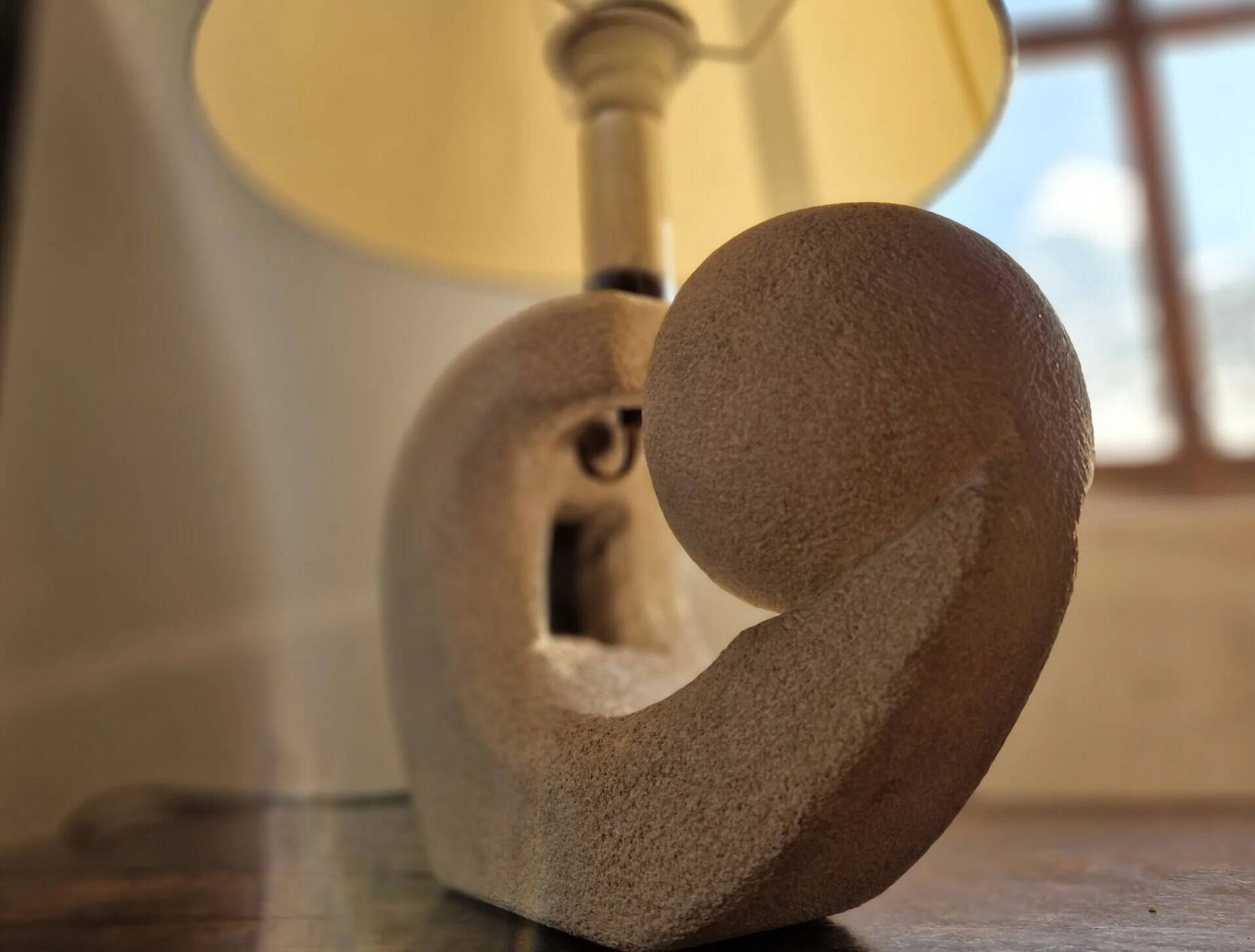 Stone sculptural lamp by Albert Tormos, France